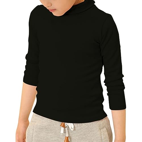 Betadog Boys Turtleneck Sweater, School Big Boys' & Youth Turtle Neck Long Sleeve Pullover (Black, 9-10 Years)4