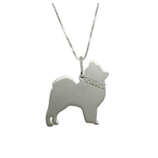PS Collar con colgante de perro Raza Lulu de Pomerania, colgante de plata – Grabado gratuito
