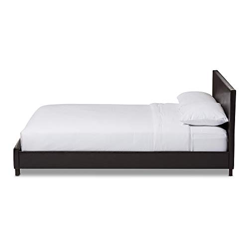 Baxton Studio Pless Modern Platform Bed, Queen, Dark Brown #TOP1