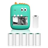 Mini stampante termica multifunzione portatile Sticker Maker Instant Photo Stampa senza inchiostro Supporto BT Connessione per smartphone con 1 rotolo di carta 57 mm + 5 rotoli di carta autoadesivi