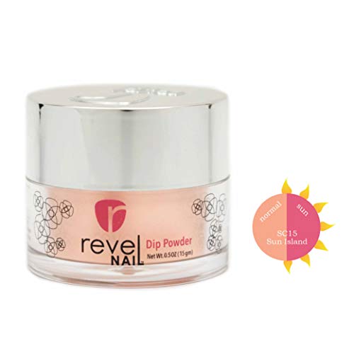 Revel Nail Dip Powder | for Manicures | Nail Polish Alternative | Non-Toxic & Odor-Free | Crack & Chip Resistant | Can Last Up to 8 Weeks | 2 oz Jar | Sun Colors | (Sun Island, 2oz)
