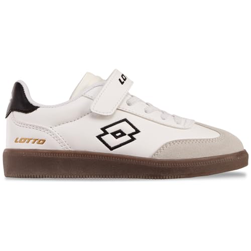 Lotto Baskets Vintal K Unisexes pour Enfant, White Black, 30 EU