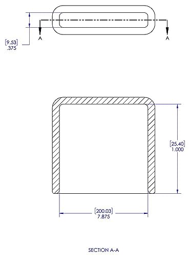 Bouchon de finition rectangulaire vinyle noir Caplugs 99396119 ID 7.875