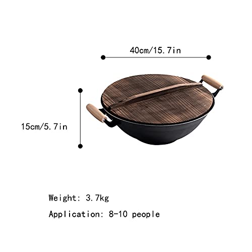 Wok de hierro sin recubrimiento 40 cm con mango auxiliar miniatura 4