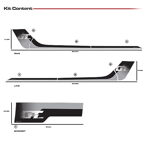 Image of GT Edition Decal Made for Kia Sonet | Colour - Intense Red | Size - 30.5 x 7 cm