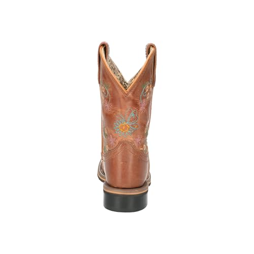 Image of Smoky Children's Kid's Floralie Brown Leather Western Cowboy Boot