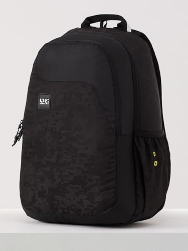 Image of Wildcraft Wiki 1 30L Laptop Backpack for Men & Women | Fits 15.6 inch Laptop | Padded Shoulder Straps, Multi Compartments, Anti-Theft Zippers | School & College Bag | Jacquard Pattern Black
