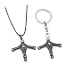 Bloodborne Sword Hunter Keychain&Necklace Zinc Alloy Cross Pendant (# 2pcs/set)