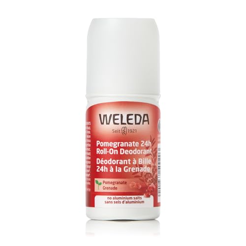 WELEDA Bio Granatapfel 24h Deo Roll-on, natürliches Naturkosmetik Deodorant mit einem sinnlichen Dufterlebnis, wirksamer Schutz vor Körpergeruch, 24 Stunden zuverlässig ohne Aluminium (1 x 50 ml)