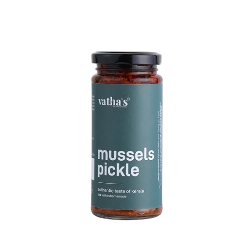 Image of Vathas Mussel Pickle | Traditional Kerala Style Kallumakkaya Achar | Spicy & Tangy Seafood Pickle | Homemade Taste | No Artificial Preservatives | 225g
