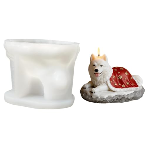Generico Molde de silicona para perro – Molde para animales de yeso, figuras | Modelo 3D para hacer jabón y – para decoración casera DIY concreto artesanal