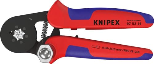 KNIPEX Selbsteinstellende Crimpzange für Aderendhülsen mit Seiteneinführungmit Mehrkomponenten-Hüllen 180 mm, 97 53 14