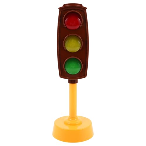 TOYANDONA Traffic Light Model Rounded Edges Simulation Signal Lamp with Automatic Light Change Sound Effects Early Education Playset for Traffic