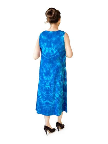 Image of LA CERA Women's Cotton Dress, Scoop Neck, Sleeveless, A-Line, Floral Pattern, Side Seam Pockets - Ideal Summer Dresses