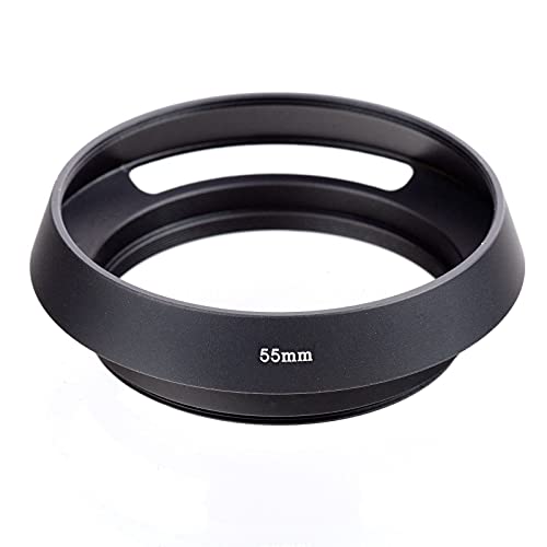 43mm Vented Curved Metal Lens Hood Compatible Fuji/Sony/Canon/Leica/Leitz/Voigtlander, Mitakon 25mm f/0.95 - Black Color