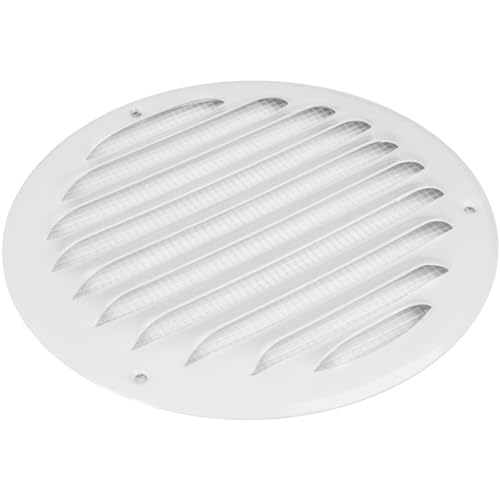 5 Inch / 125 mm White Vent Cover - Metal Round Soffit Vent - Air Vent Louver - Grille Cover - Built-in Screen Mesh - HVAC Ventilation (5'' Inch, Metal - White) - Image 8