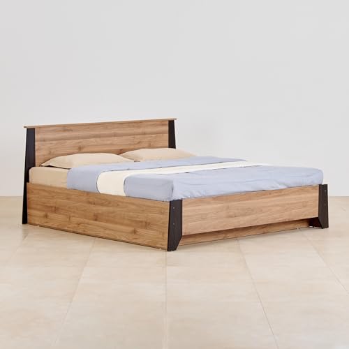 Image of Home Centre Helios Amberly Queen Bed |Engineered Wood with Box Storage Queen Bed| (Brown) |1 Year Warranty