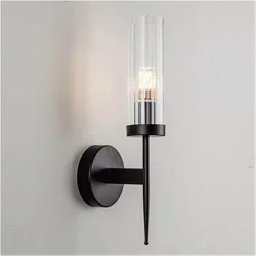 Aplique de pared de cristal de diseño nórdico minimalista en acabado negro 3
