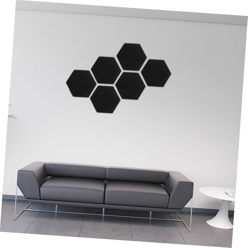 UPKOCH 12 piezas Almohadillas hexagonales para aislamiento acústico, barrera acústica para absorción de sonido y estética de paredes con respaldo adhesivo fácil de instalar miniatura 5