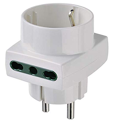 Vimar RI.00325B Adattatore multiplo SICURY 250 V, spina 16A combinata standard DE e FR, 2 Bpresa 16A standard IT P17/11, 1 presa 16A standard IT P30