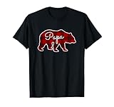 Red Plaid Papa Bear Pajamas T-Shirt