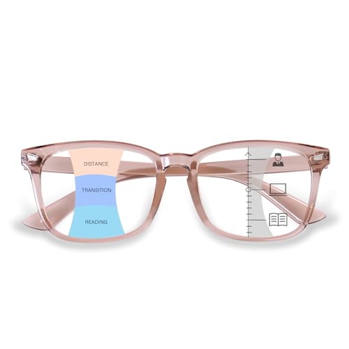 OPTOFENDY Progressive Multifocal Reading Glasses for Women Men, Anti Glare/Eyestrain Blue Light...