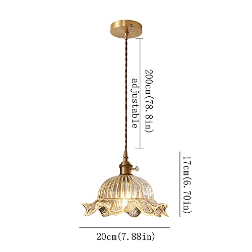 Lustre en verre E27 réglable solution éclairage chambre salle de bain - 8