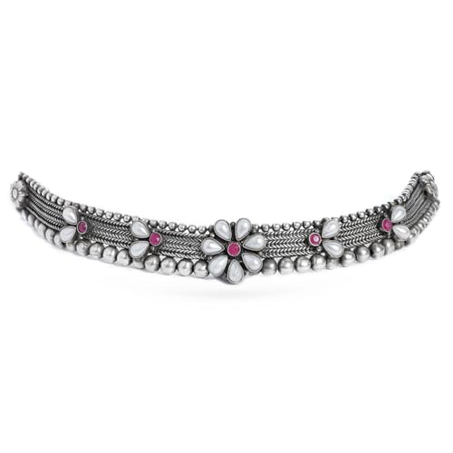 Image of Rubans Choker Necklace Oxidised Style Trendy Jewellery Gift for Women & Girls