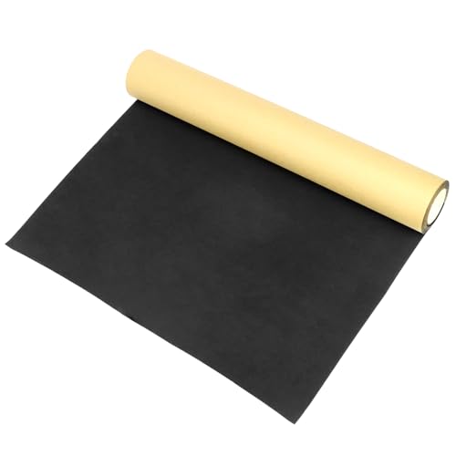 QWORK® Fieltro Autoadhesivo 40cm x 2m, Fieltro Adhesivo Multiusos, Fieltro Negro, para Manualidades, Protección y Decoración