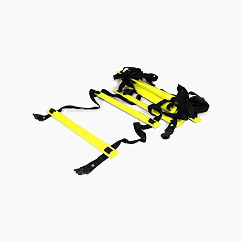 Splay Agility Speed Training Ladder for Soccer, Football & Fitness | 4 Meter Adjustable Jumping Step Coach | Footwork, Co-Ordination & Speed Training Equipment Carrying Bag, Orange, Yellow