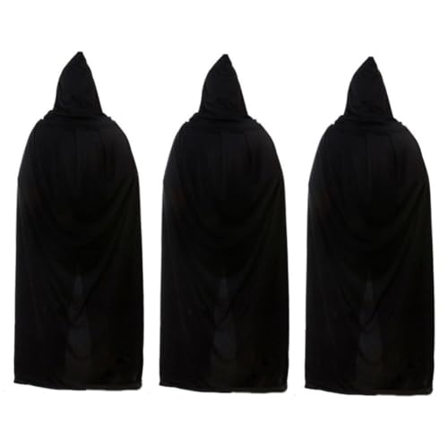 Cape Longue Noire avec Capuche pour Fête Masquée et Cosplay de Vampire Halloween