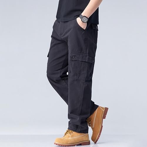 Pantalon cargo homme coupe ample cordon de serrage jambe droite travail - 4
