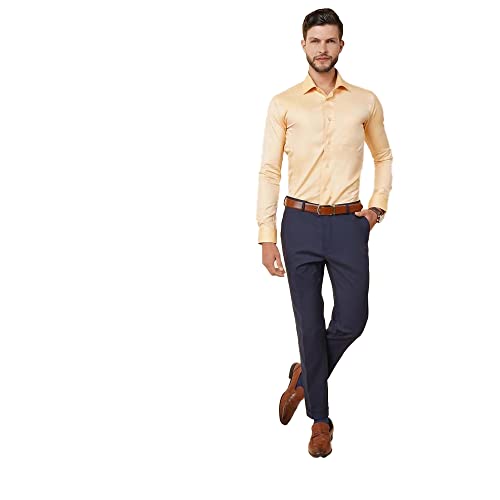 Image of Blackberrys Men's Cotton Solid Slim-Fit Formal Shirts