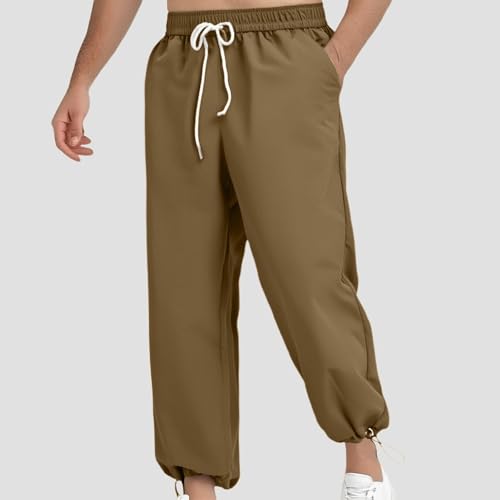 Men's Casual Pants Loose Fit Elastic Waist Comfortable Joggers Breathable Lightweight Summer Autumn Trousers with3