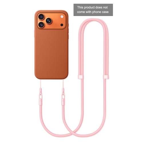 Colgante de cuello rosa anticaída para iPhone 17 Pro con doble sujeción 3