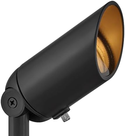 Hinkley Landscape Lighting 1536SK Accent Spot Light - Aluminum, MR16 LED Bulb Required, Safe for Wet Conditions, Wiring Kit and Ground Spike Included - Satin Black Finish with Clear Lens