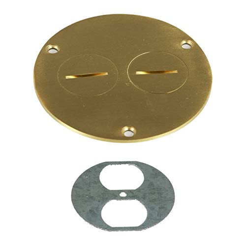 ENERLITES Screw Cap Floor Box Cover, 4" Diameter, 20A Tamper-Weather Resistant Receptacle Outlet