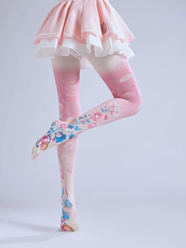 Image of Sahabowi Women's Sheer Tights, Digital Print Designs Stockings
