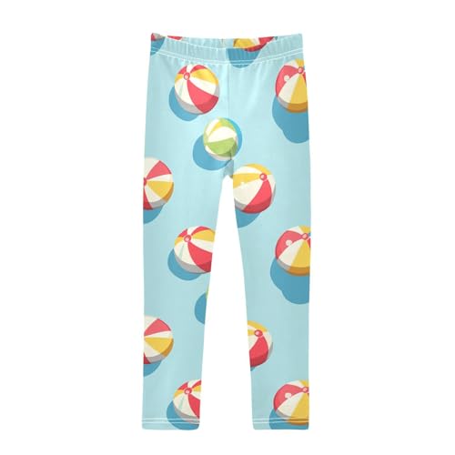 Beach Balls Girls Leggings,Workout Leggings for Girls Toddler Athletic Legging Size for 3-10T