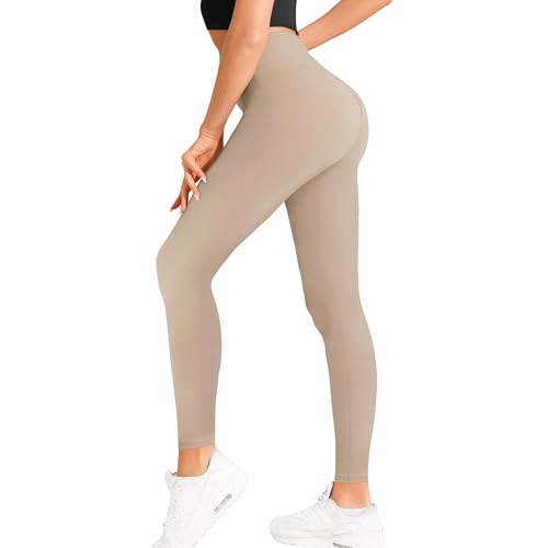 Natural Feelings Buttercloud High Waisted Leggings for Women Tummy Control Workout Leggings Soft Athletic Yoga Pants Khaki