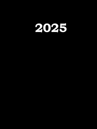 Agenda 2025 Semainier: Noir Professionnel A4, 2 pages par semaine avec heure, 12 Mois De Janvier 2025 A Décembre 2025