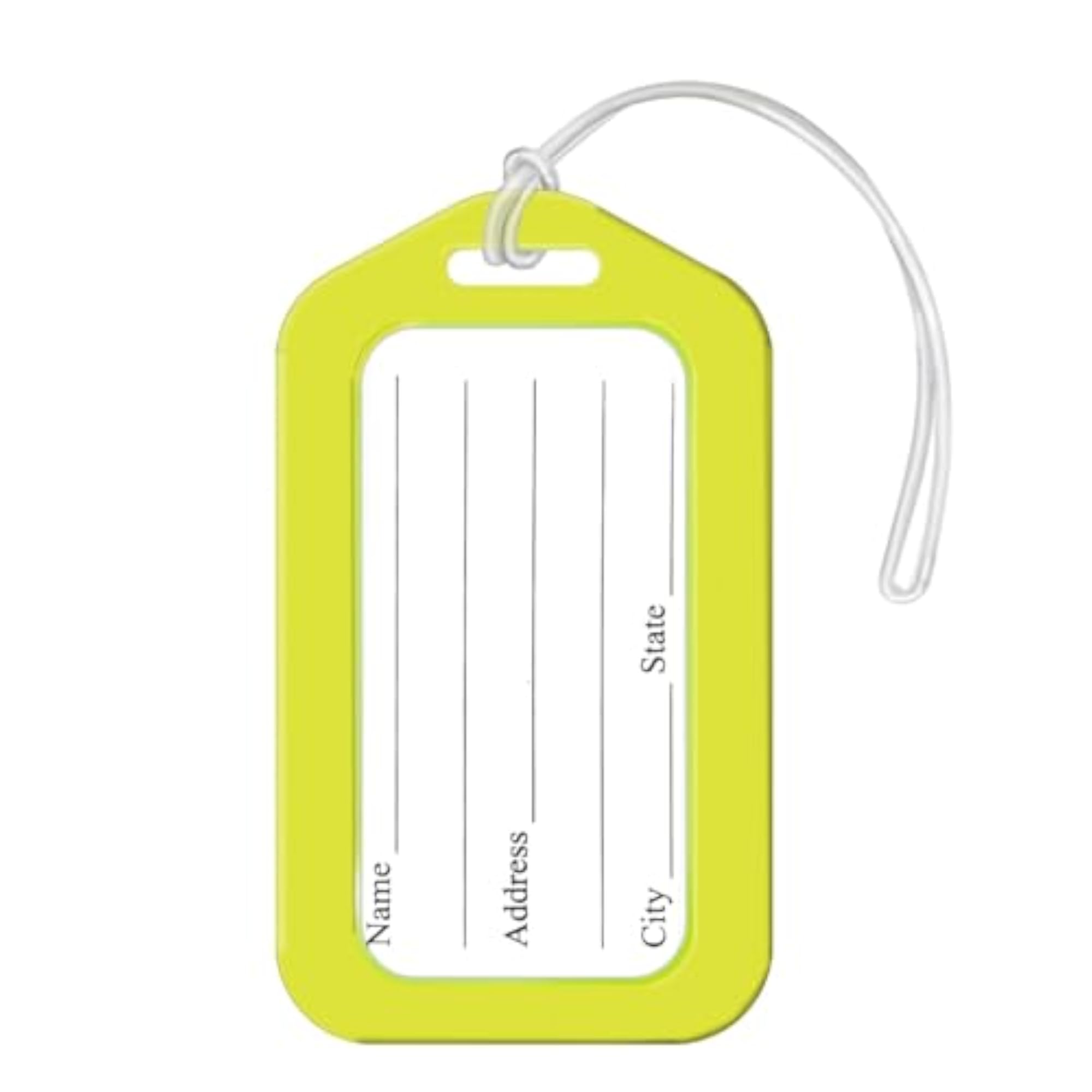 Pack of 6 PVC Travel Bag Name Tags with ID Card
