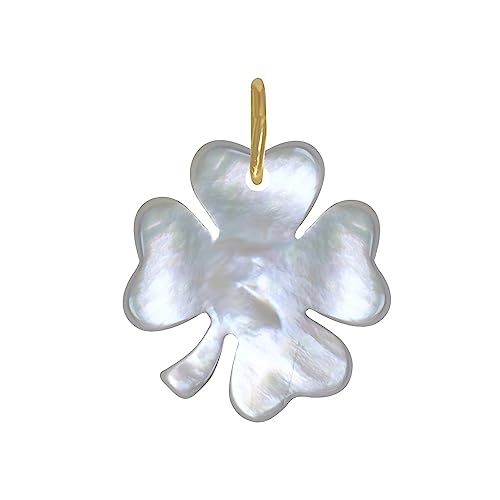 Pendentif trèfle de nacre naturelle collier femme marque Les Poulettes Bijoux