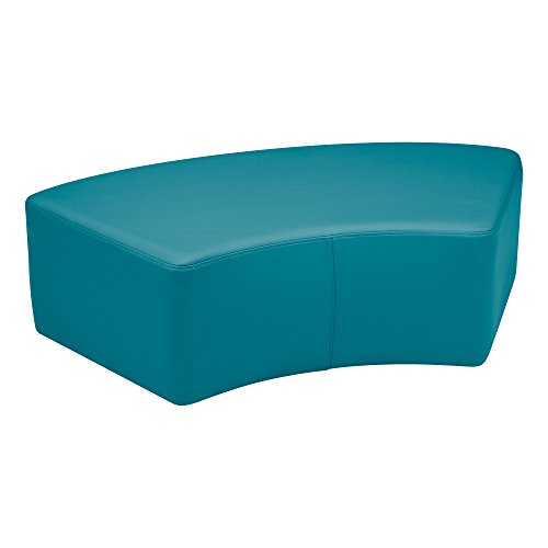 Image of Sprogs 12 inch H Structured S-Curve Stool -Flexible Modular Collaborative Soft Seating for Office, Home, Lounge and School Classrooms with Durable Frame & Set of 6 inch Legs Add-on -Teal