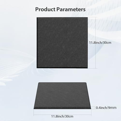 Image of 12 Pack Square Acoustic Panels Self Adhesive Sound Proof Foam(Black)