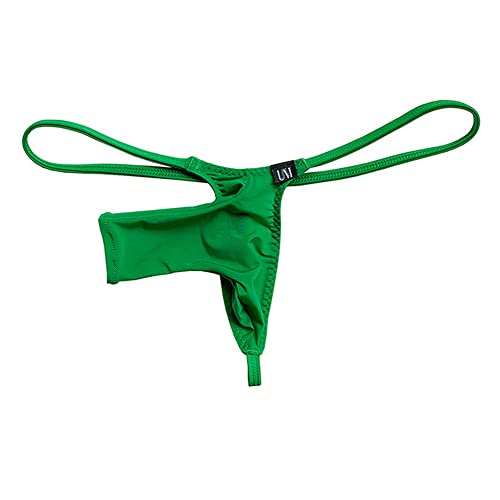 COMLIFE Men's Ice Silk Solid Color Open Hole Elephant Nose Underwear T-Back G String Thongs Underwear3