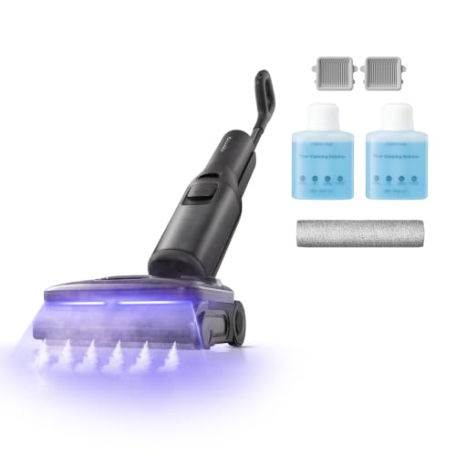 roborock F25 Steam Set Aspirapolvere Lavapavimenti a Vapore Senza Fili | Aspirazione 25 kPa,Lavaggio ad Alta Temperatura 95°C, Snodabile a 180° Piatto, Autonomia 80 Min,Anti-groviglio capelli