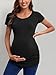 Liu & Qu Women's Maternity Classic Side Ruched T-Shirt Tops Mama Pregnancy Clothes Black