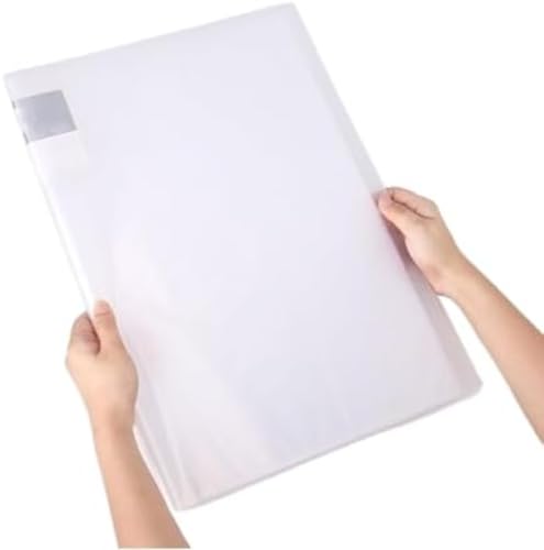 GGSYHHA 大判作品収納ファイル A2/A3兼用 - 30面クリアポケット 美術作品保存 ポスター整理 展示会用ポートフォリオ アート保管アルバム(透明な白,4K)