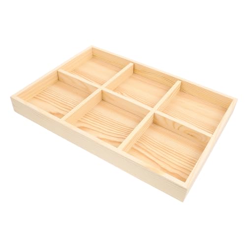 iplusmile Bandeja de Madera con Compartimentos para Joyas y Accesorios Organizador Decorativo para Anillos Pulseras Collares y Pequeños Objetos para Tocador Salón y Baño